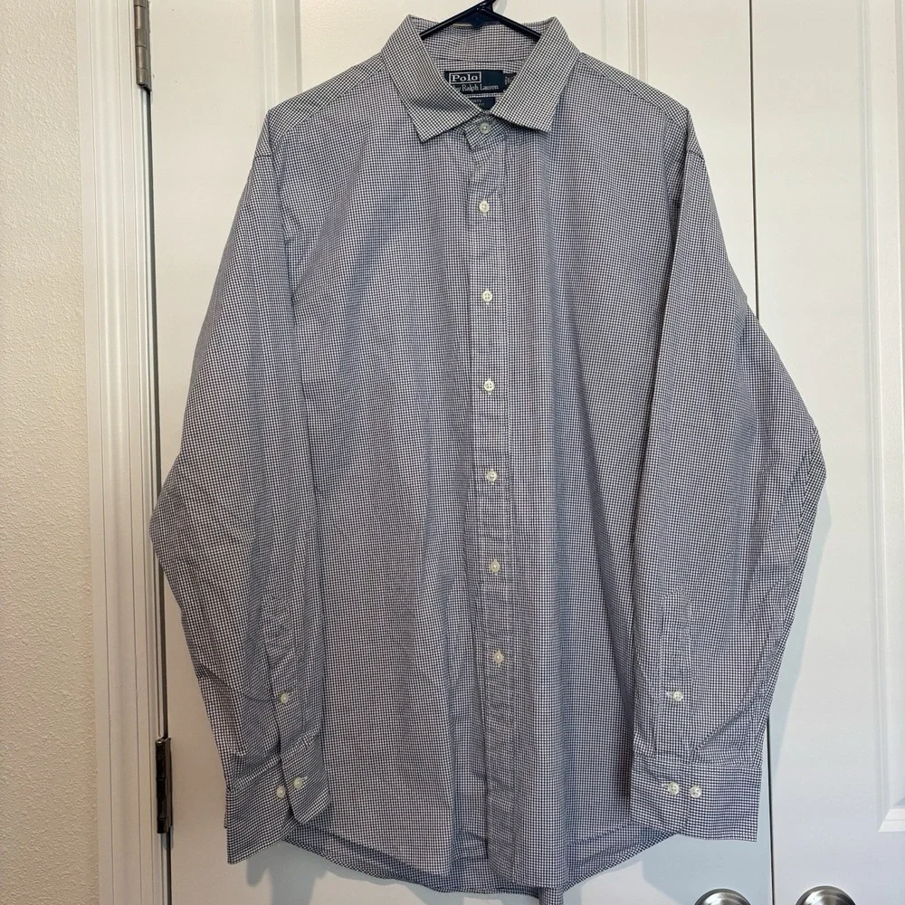 Polo Ralph Lauren Men's Shirt Medium 17.5 34/35 Long‎ Sleeve Estate Custom Fit